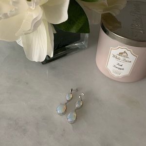 Gorgeous white opal earrings